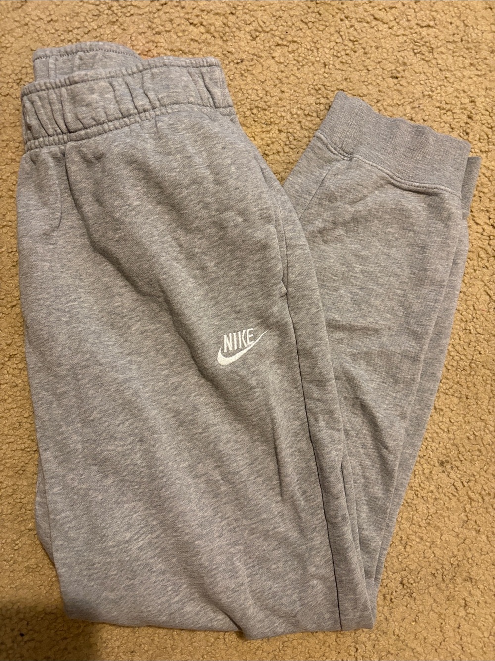 Nike Gray Sweat Shorts with White Swoosh